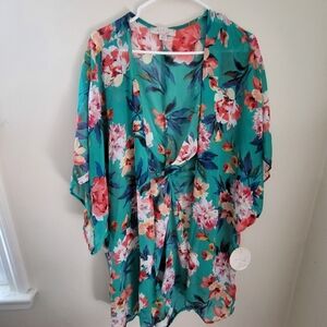 MISIA Curvy NWT Kimono 2X Womens FLoral Open Front